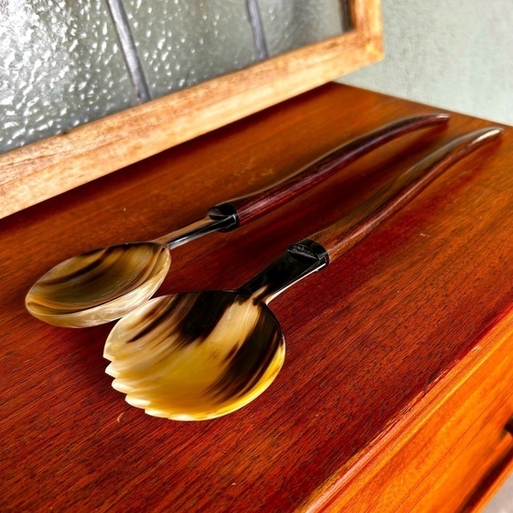 Mid-Century Serving Set | Rosewood & Bakelite Salad Set | Danish Modern - Picture 1 of 6